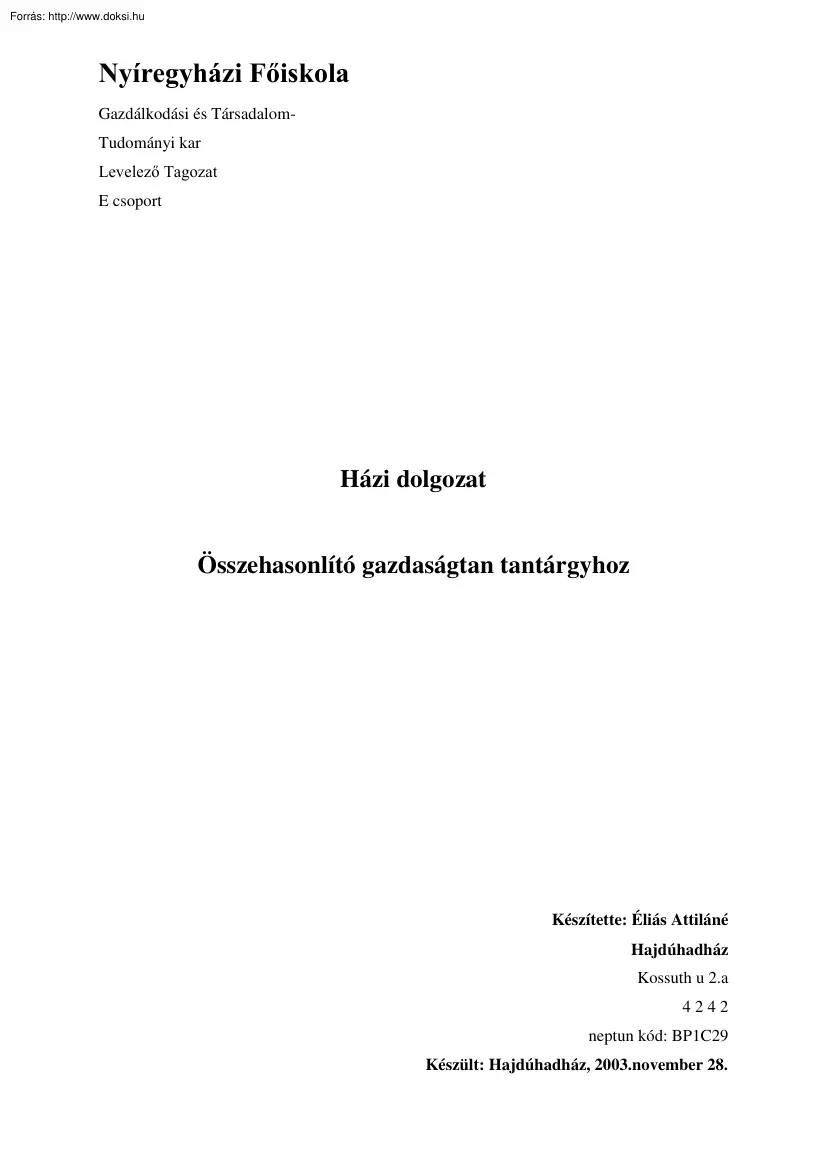 Éliás Attiláné - A szociális piagazdaság helyzete az NSZK, az NDK és az egyesült