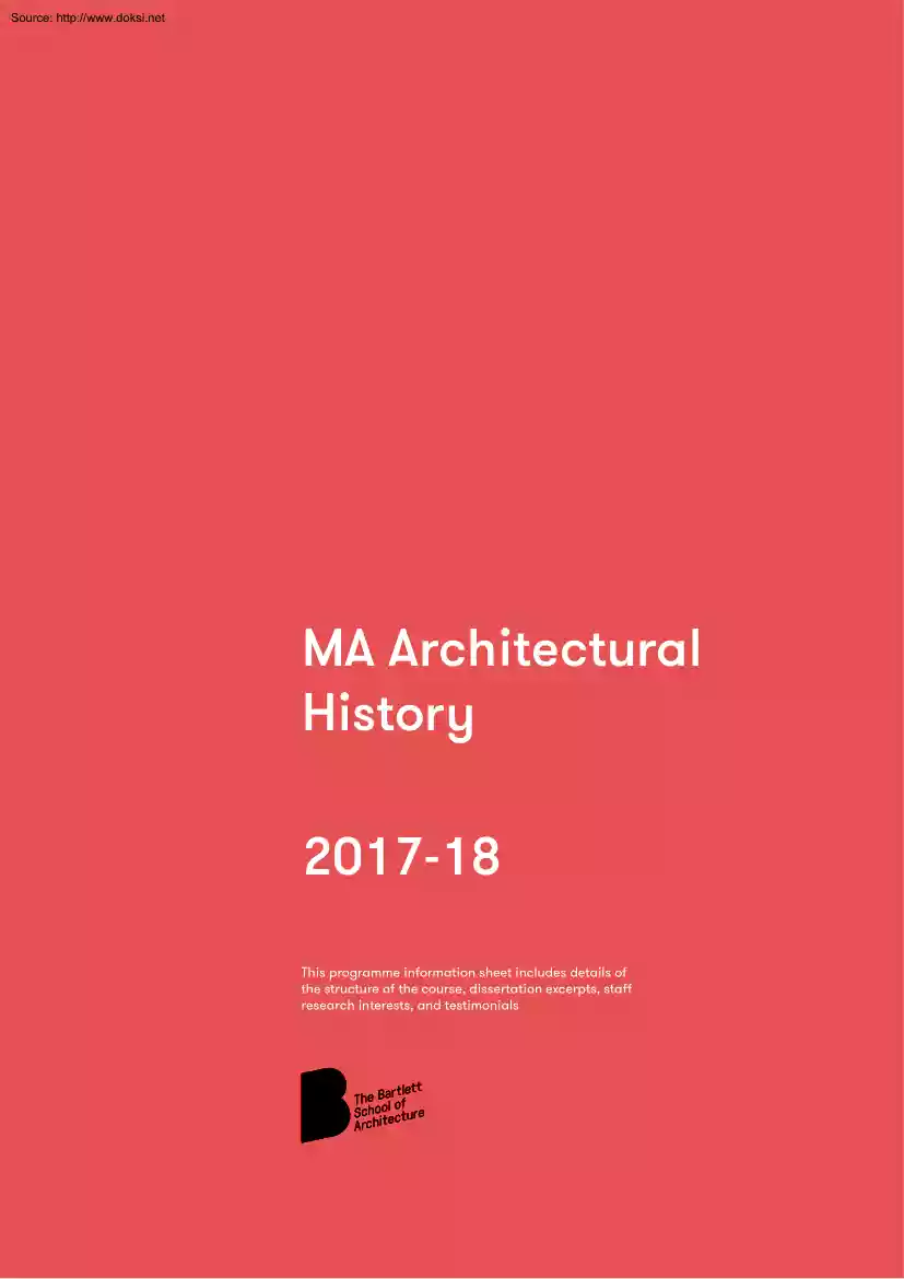 MA Architectural History 2018