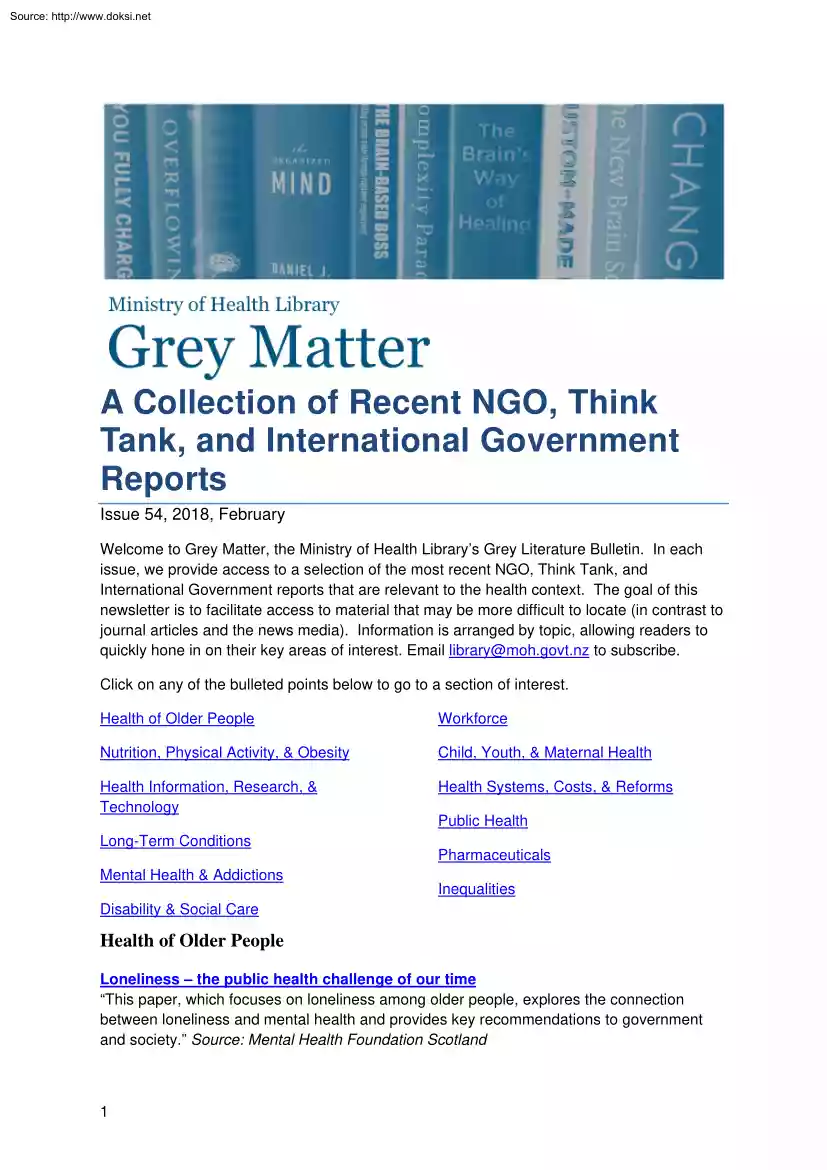 A Collection of Recent NGO, Think Tank, and International Government
