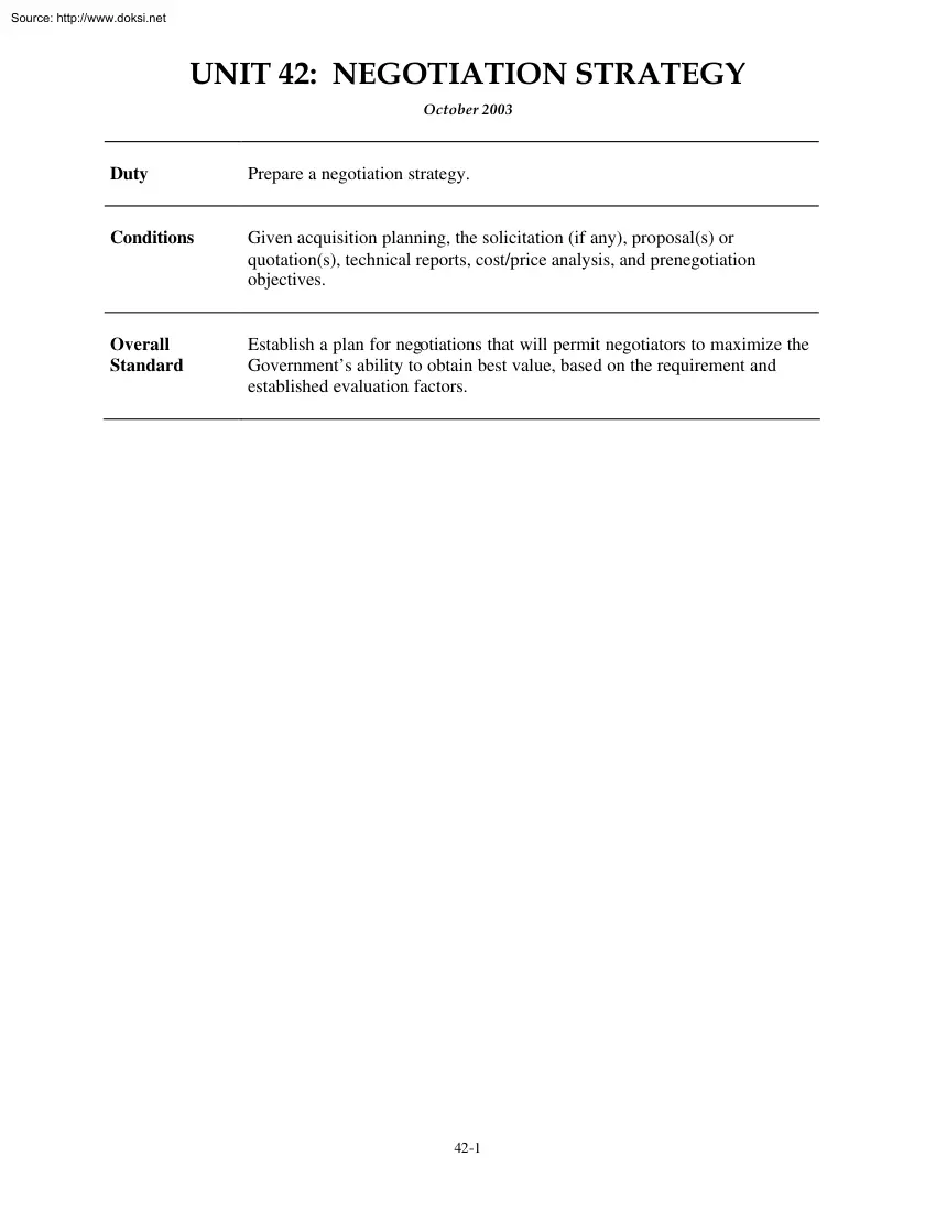 Negotiation Strategy