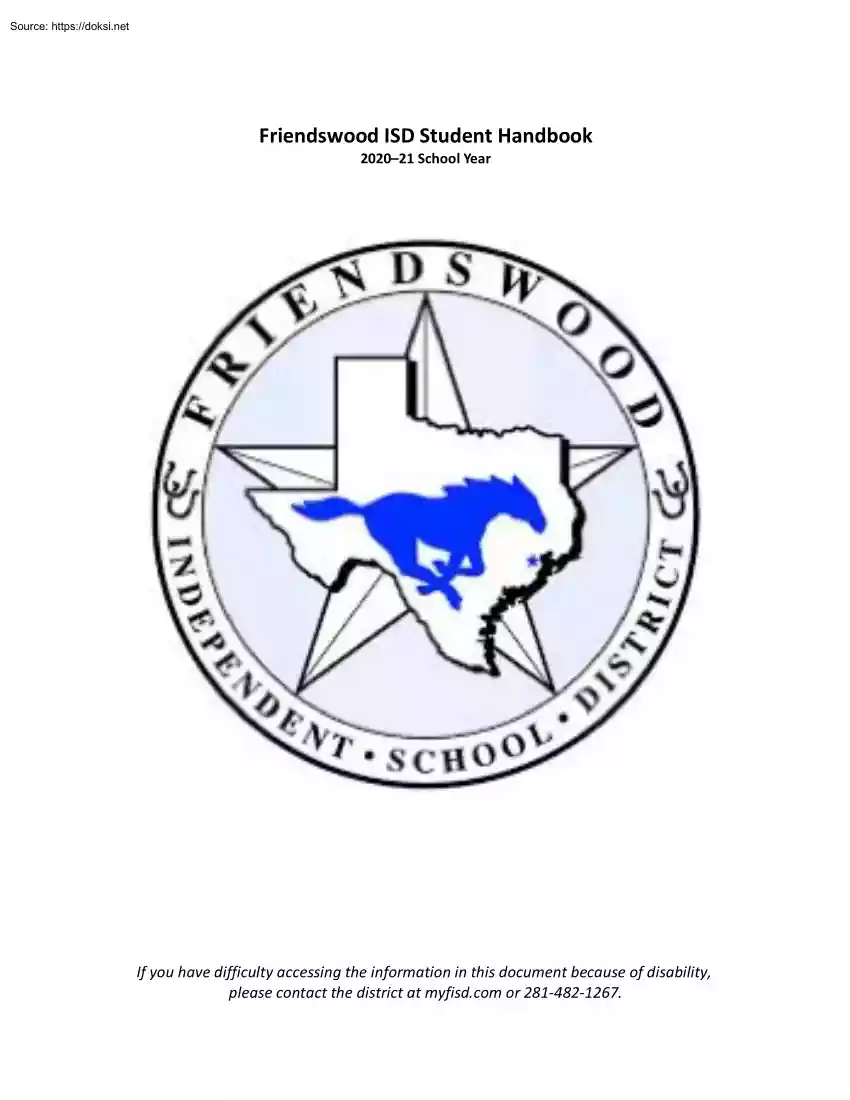Friendswood ISD Student Handbook