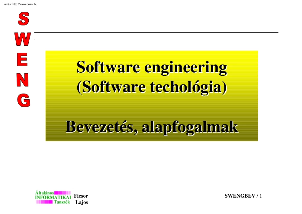 Ficsor Lajos - Software engineering