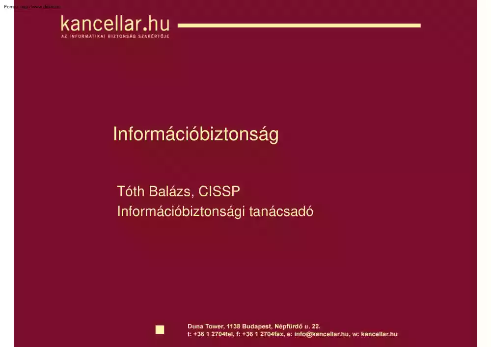 Tóth Balázs - Információbiztonság