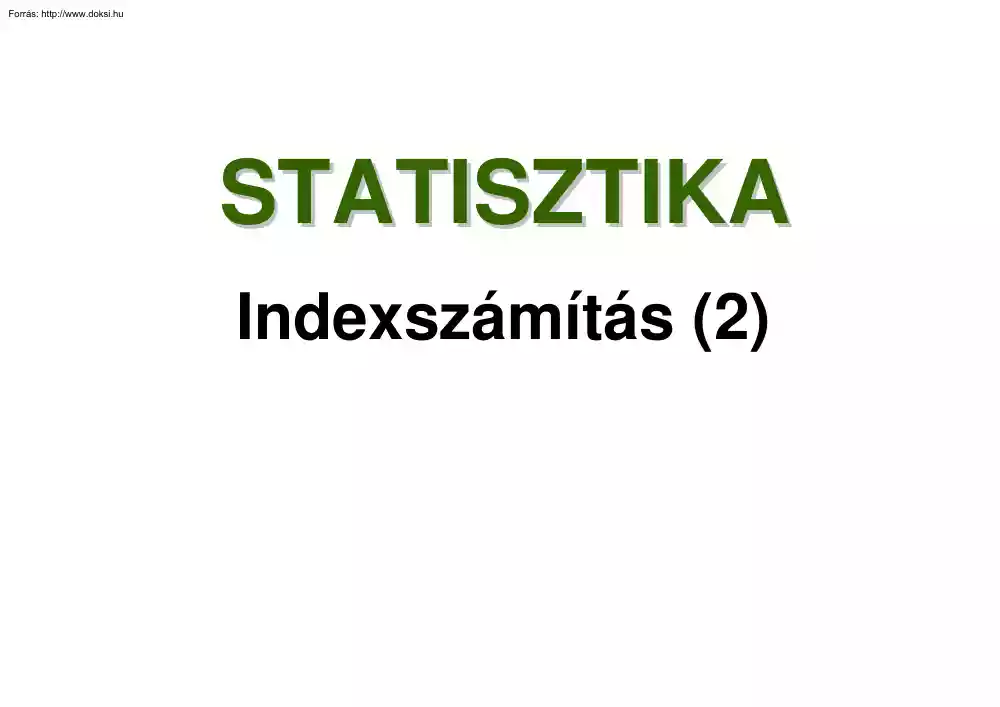 Makra László - Indexszámítás 2