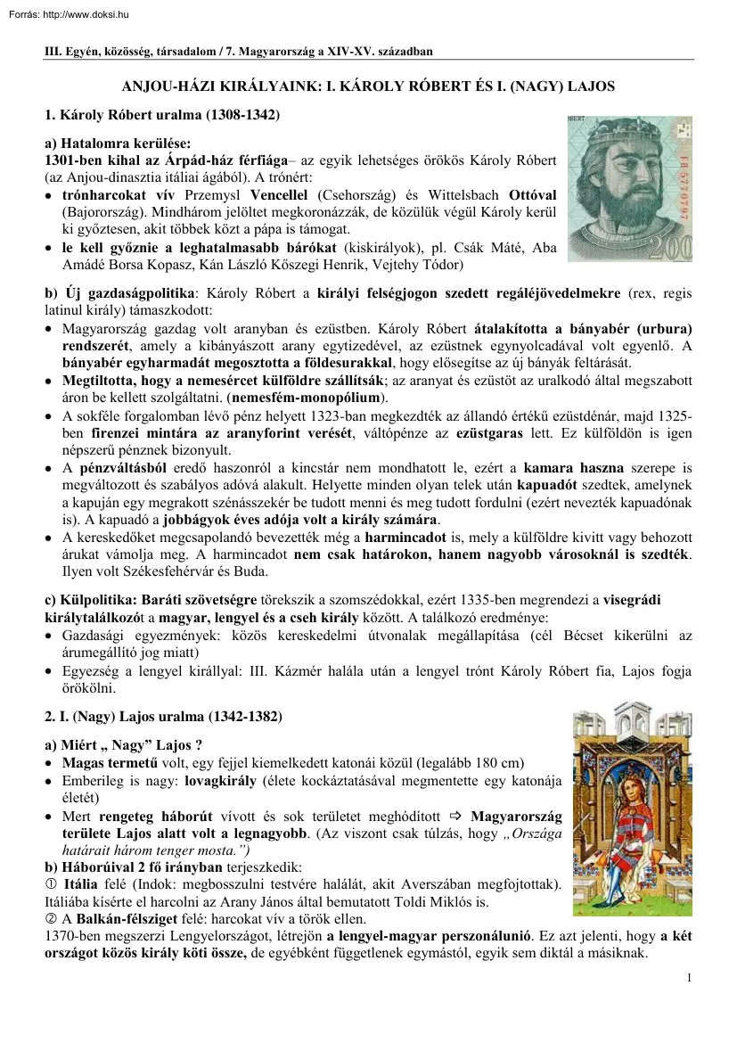 Kiss Attila - Anjou-házi királyaink, I. Károly Róbert és I. Nagy Lajos