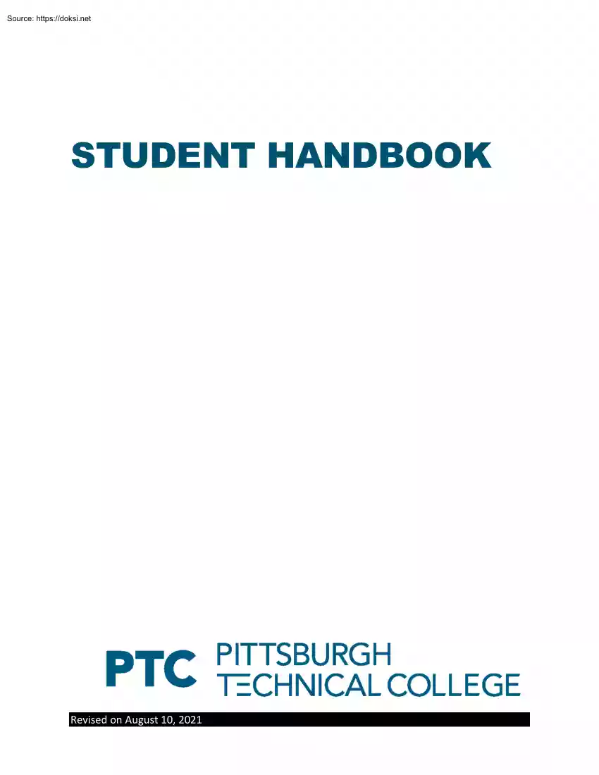 Pittsburgh Technical College, Student Handbook