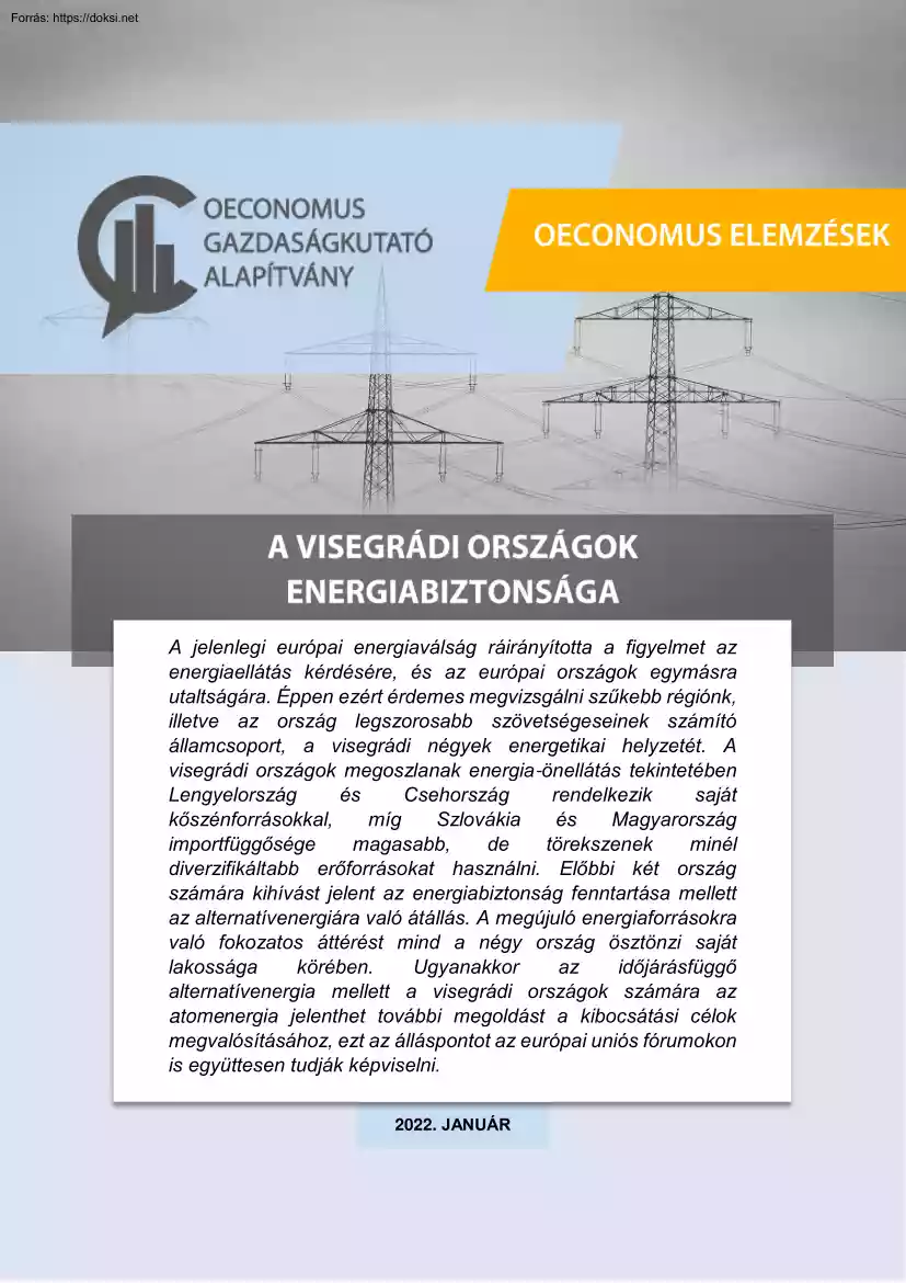Németh Viktória - A Visegrádi országok energiabiztonsága