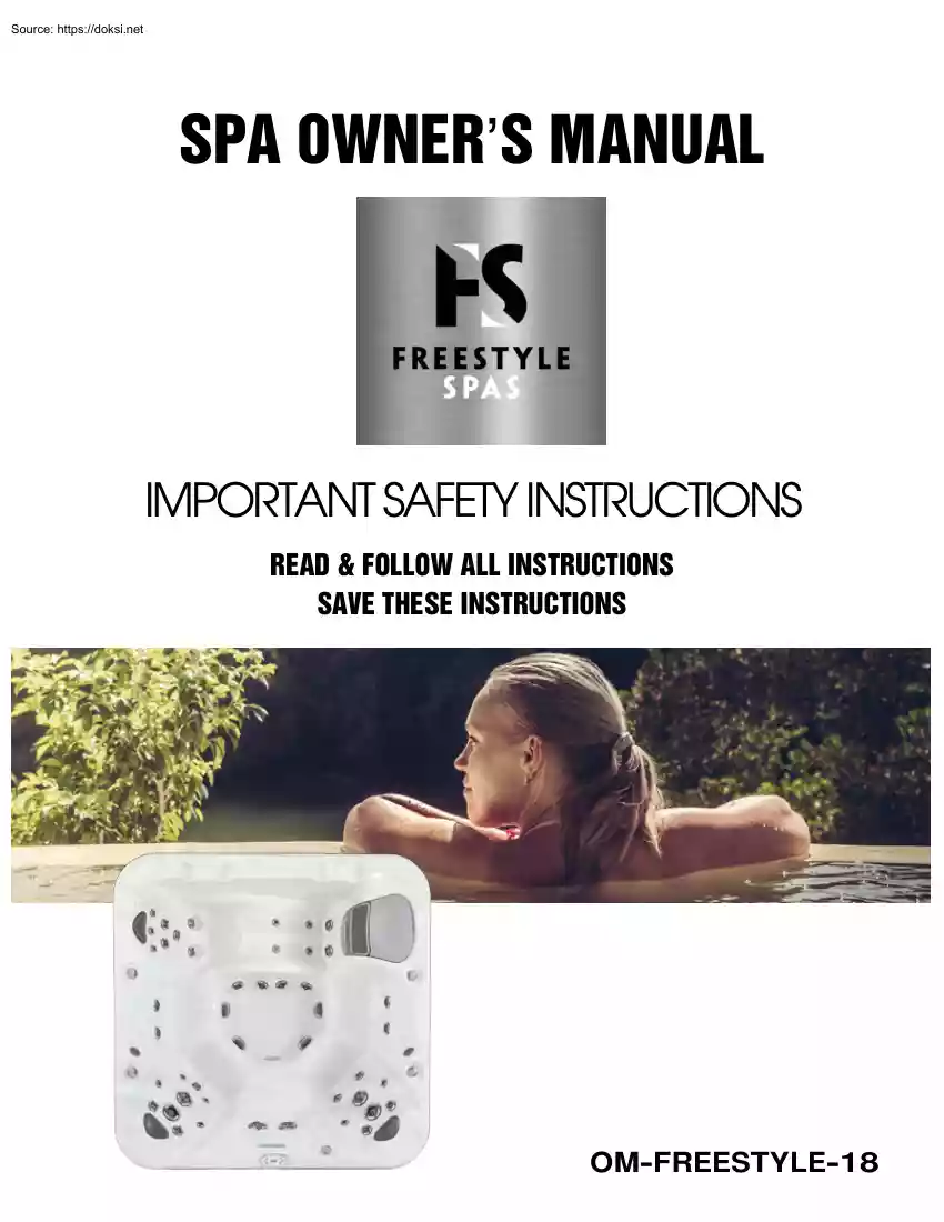 Spa Owners Manual, Freestyle Spas