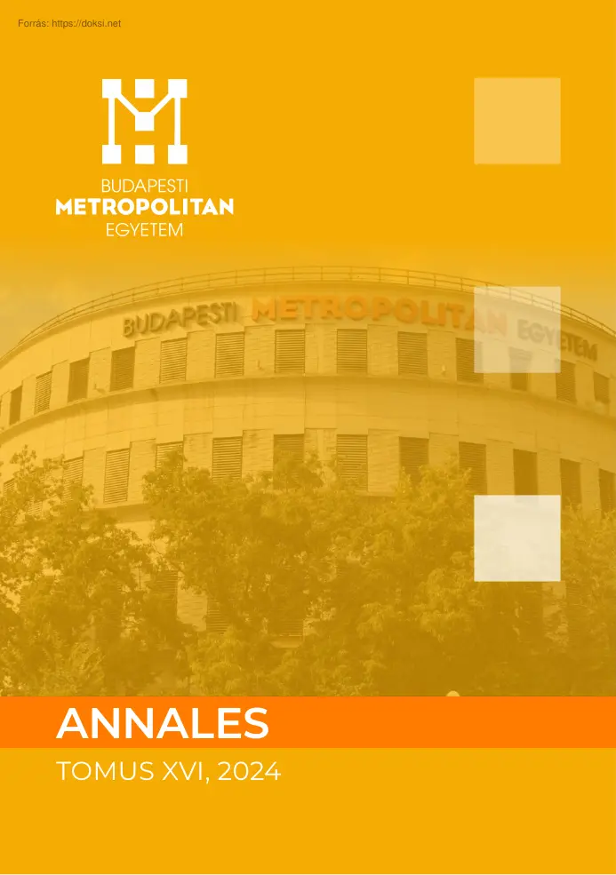 Annales 2024, A Budapesti Metropolitan Egyetem tudományos szakkönyvsorozata