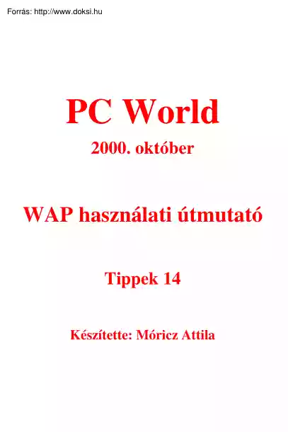 Móricz Attila - WAP használati útmutató