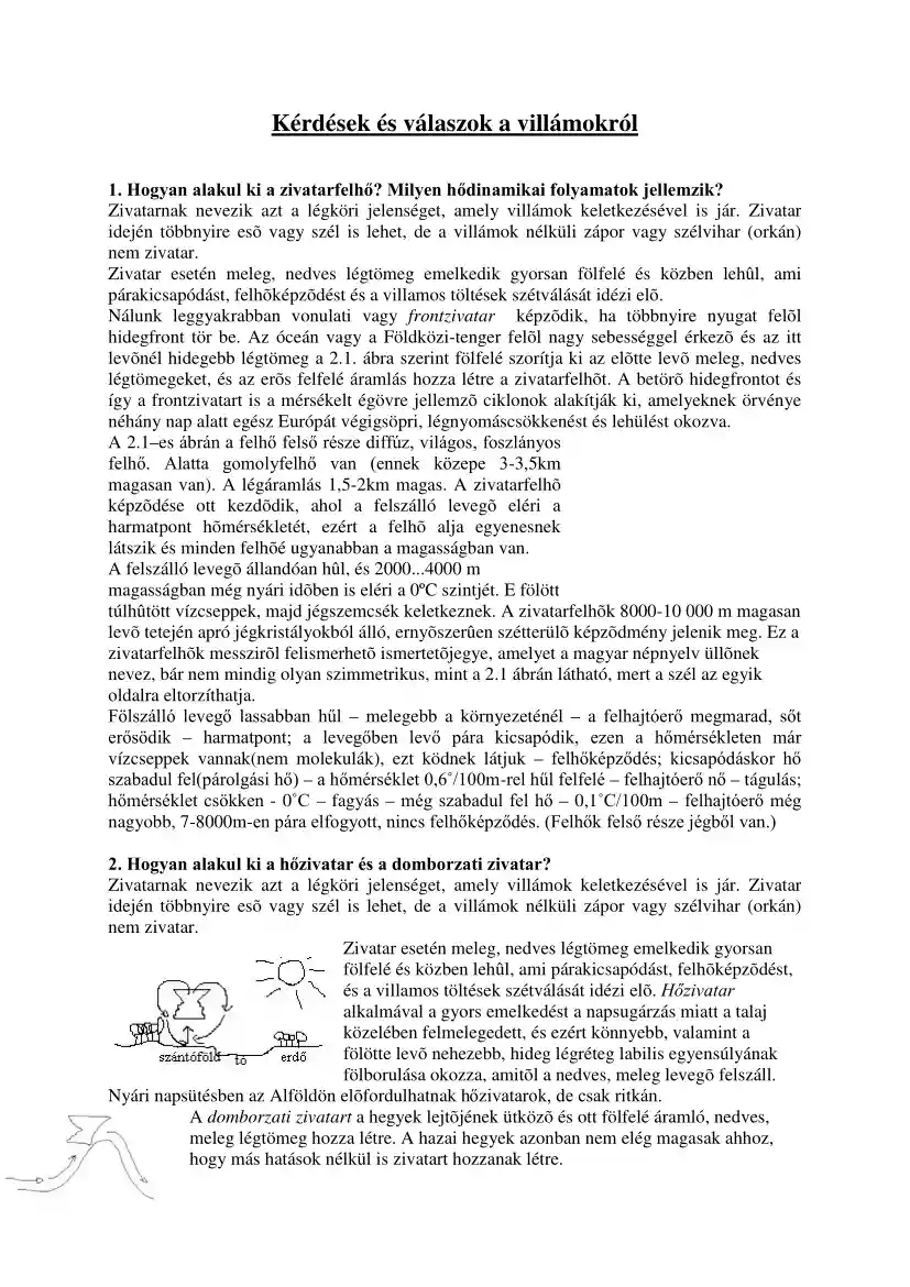 Kérdések és válaszok a villámokról