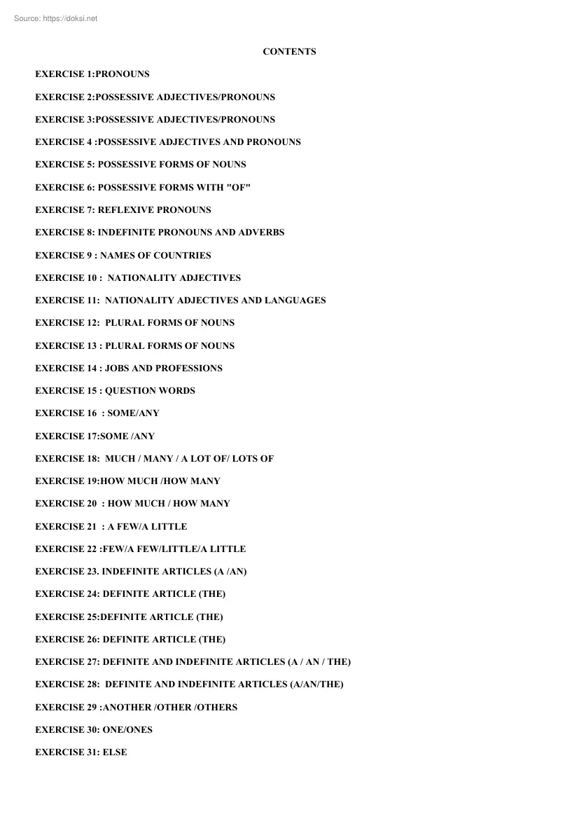 English Exercises