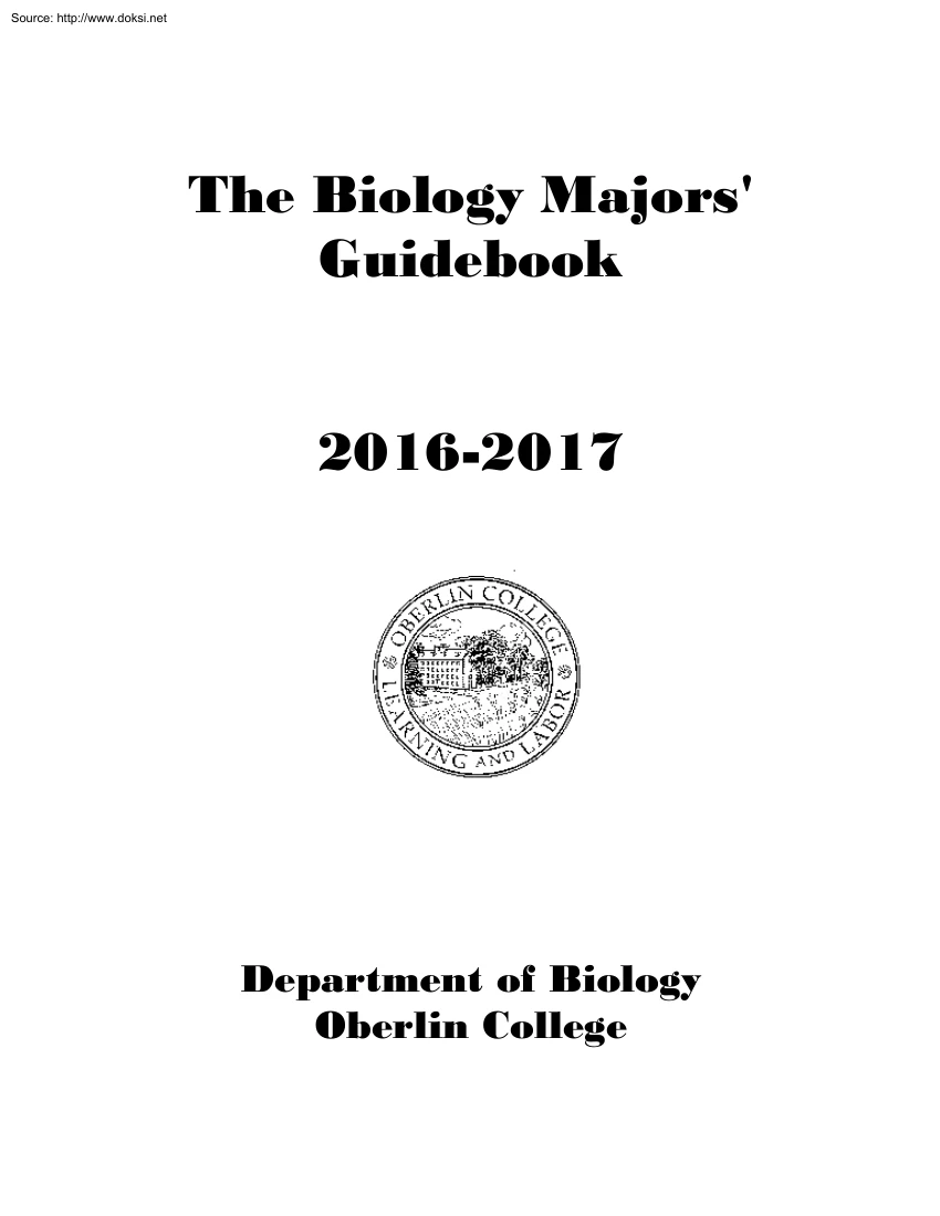 The Biology Majors Guidebook