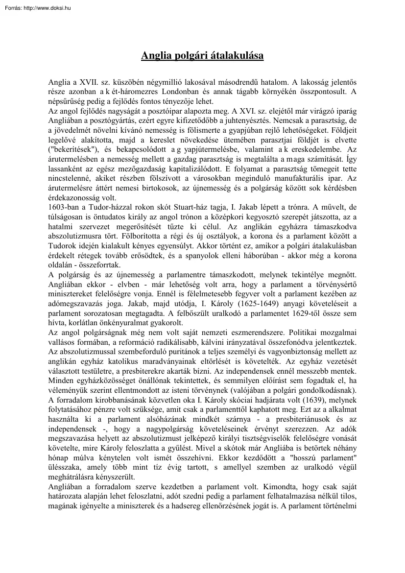 Anglia polgári átalakulása