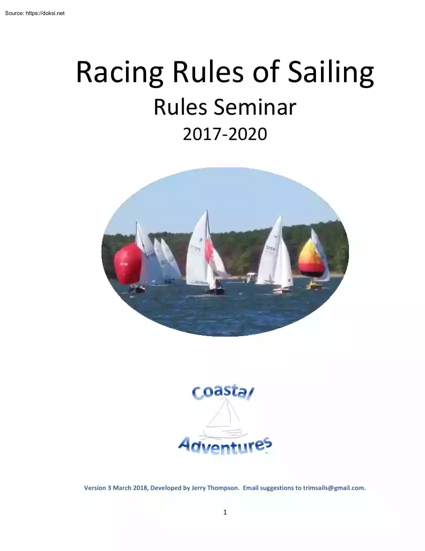 Jerry Thompson - Racing Rules of Sailing, Rules Seminar
