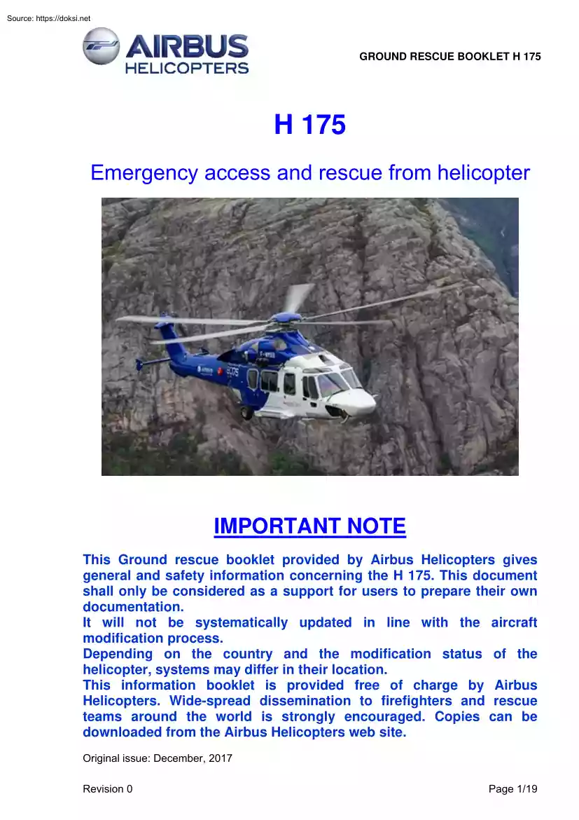 H175, Emergency Access and Rescue from Helicopter