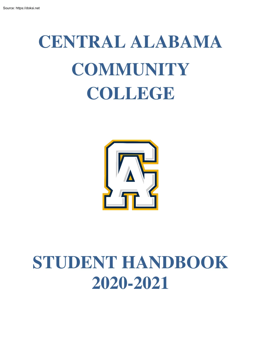 Central Alabama Community College, Student Handbook