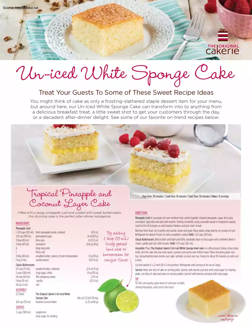Un-iced White Sponge Cake