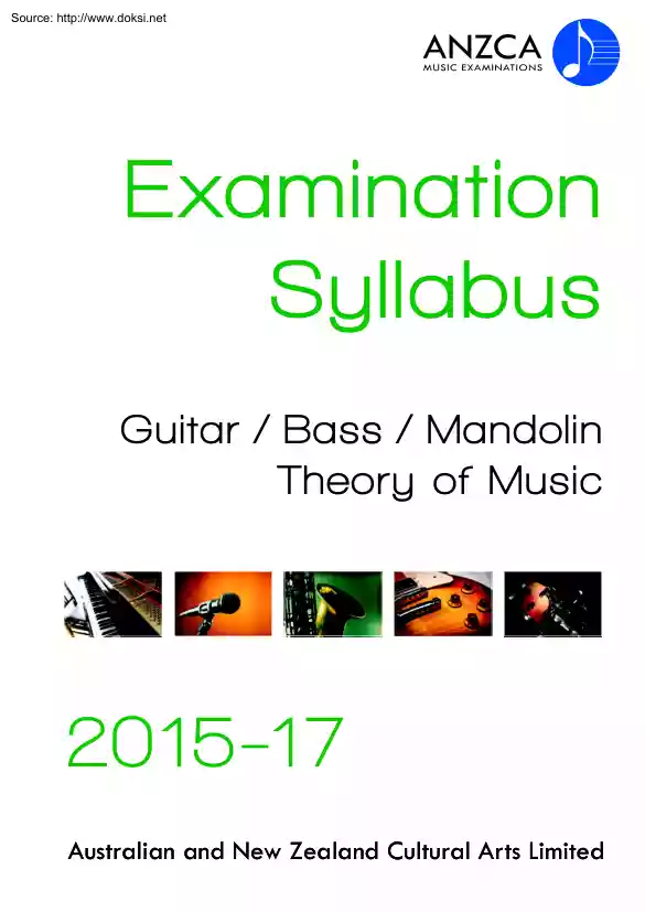 Examination Syllabus, Guitar, Bass, Mandolin