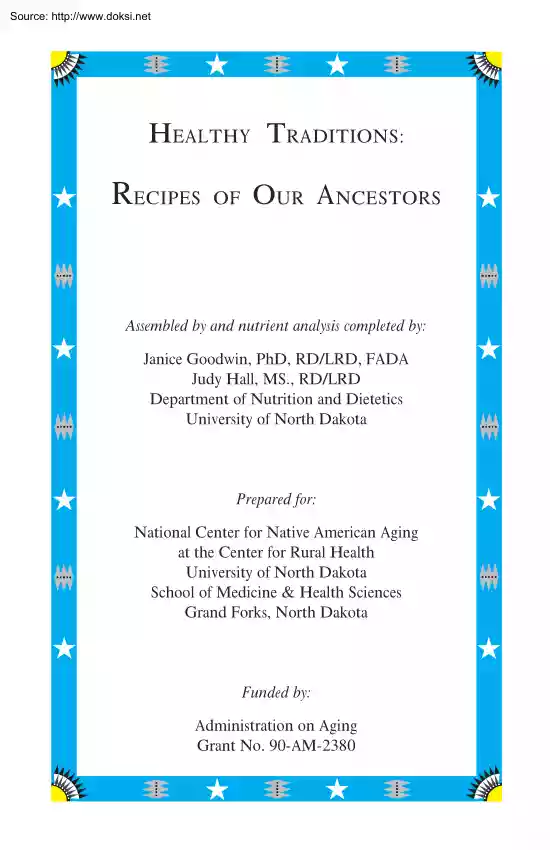 Goodwin-Hall - Recipes of Our Ancestors, Cookbook