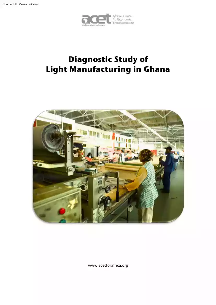 Diagnostic study of light manufacturing in Ghana