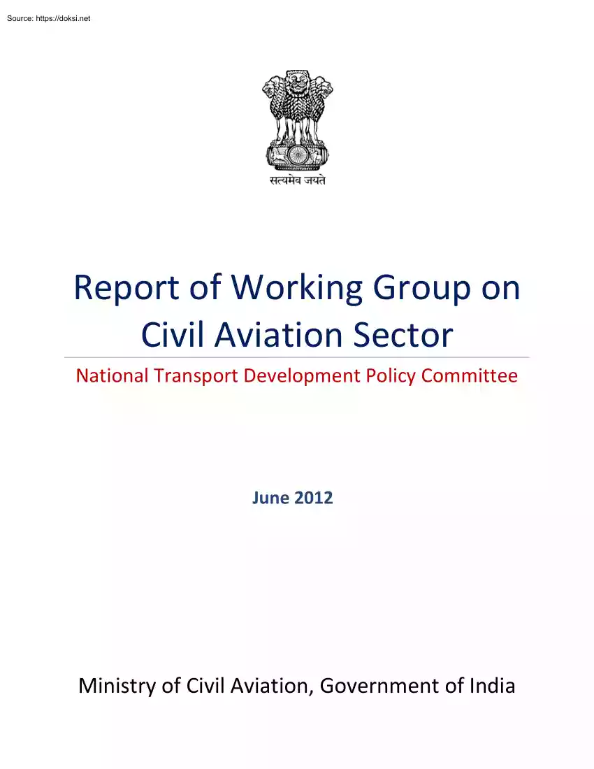 Report of Working Group on Civil Aviation Sector