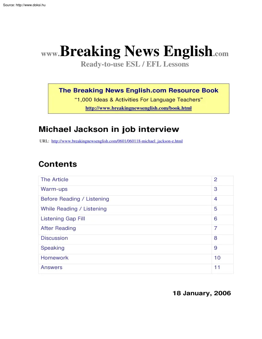 Michael Jackson in job interview