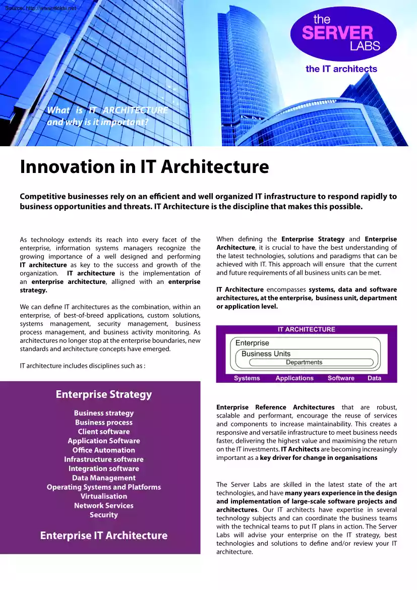 Innovation in IT Architecture