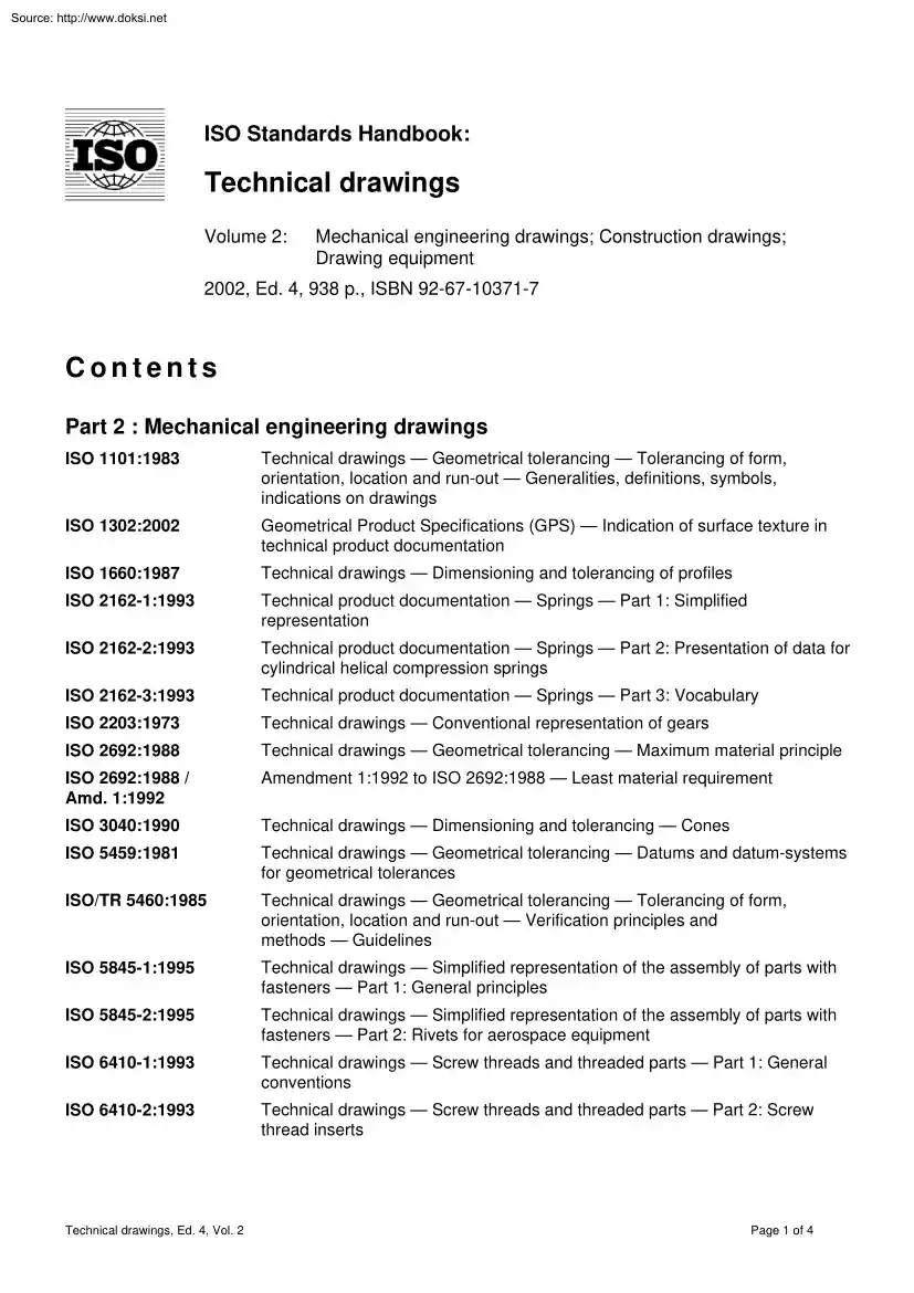 ISO Standards Handbook, Technical Drawings
