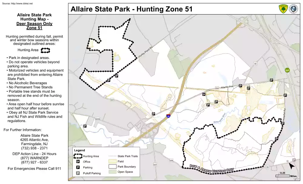 Allaire State Park, Hunting Zone 51