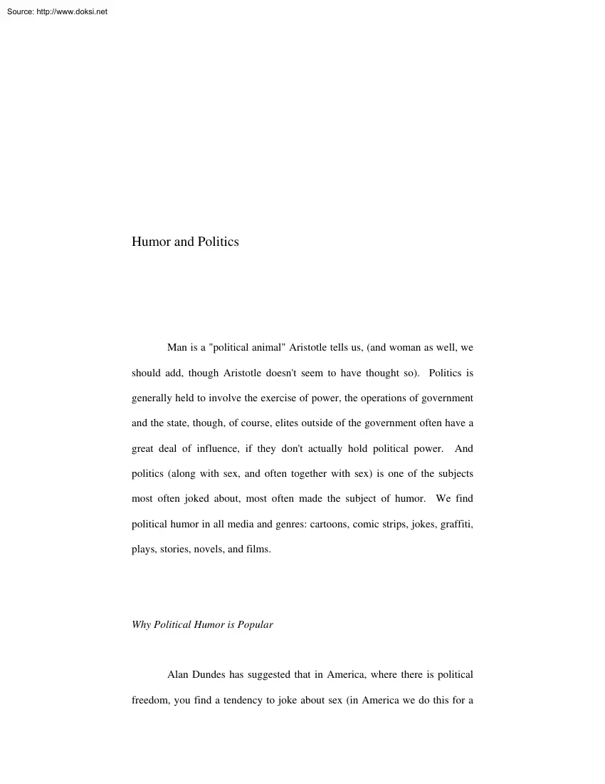 Humor and Politics