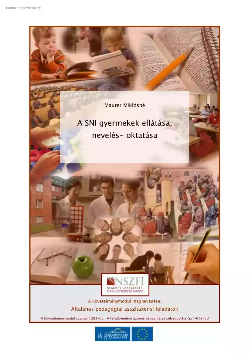 Maurer Miklósné - A SNI gyermekek ellátása, nevelés-oktatása