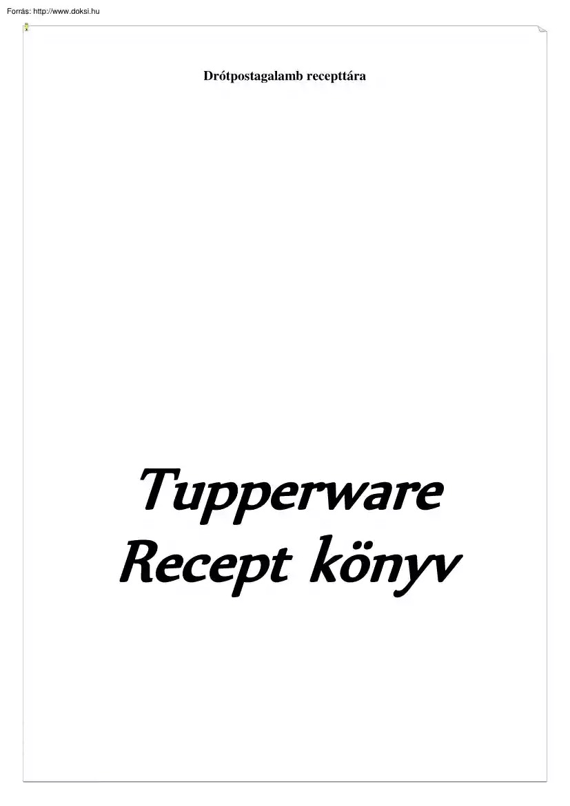 Tupperware receptkönyv