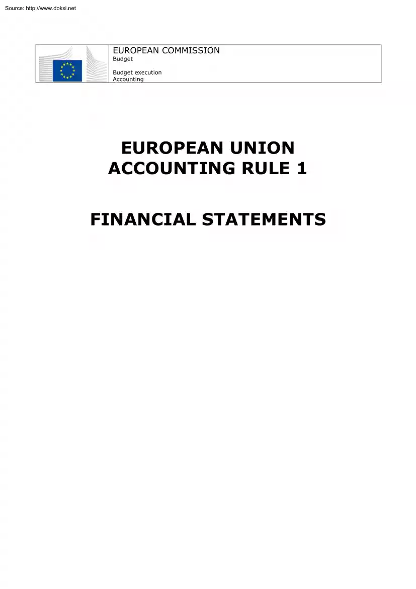 European Union Accounting Rule 1, Financial Statements