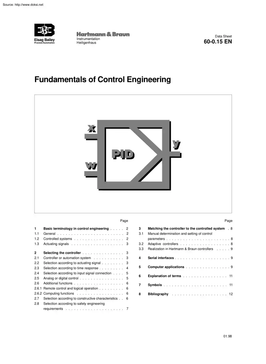 Fundamentals of Control Engineering