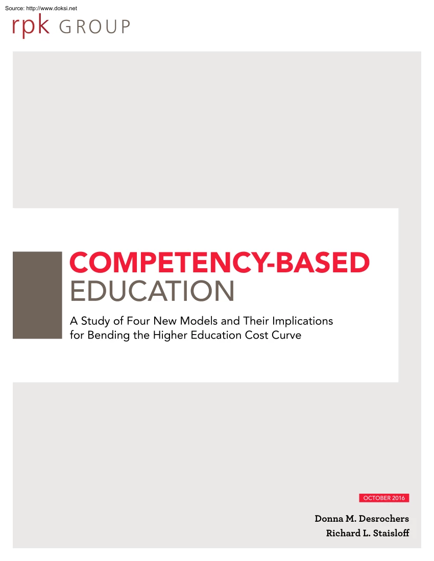 Desrochers-Staisloff - Competency Based Education