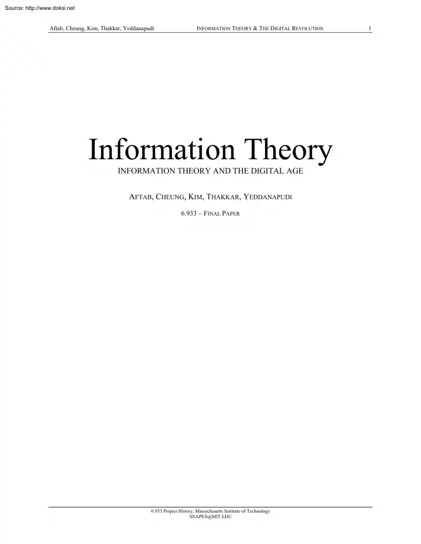 Aftab-Cheung-Kim - Information Theory