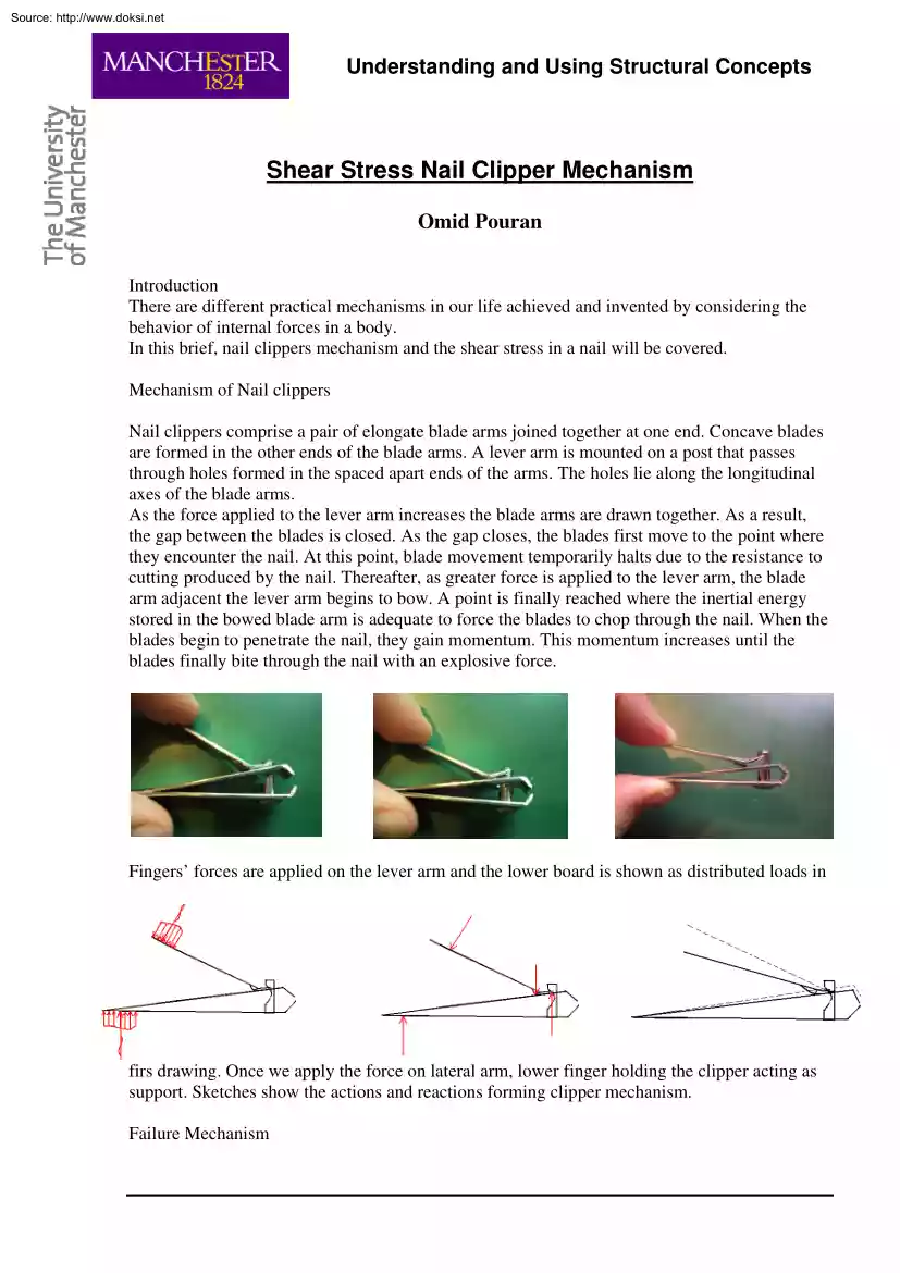 Omid Pouran - Shear Stress Nail Clipper Mechanism