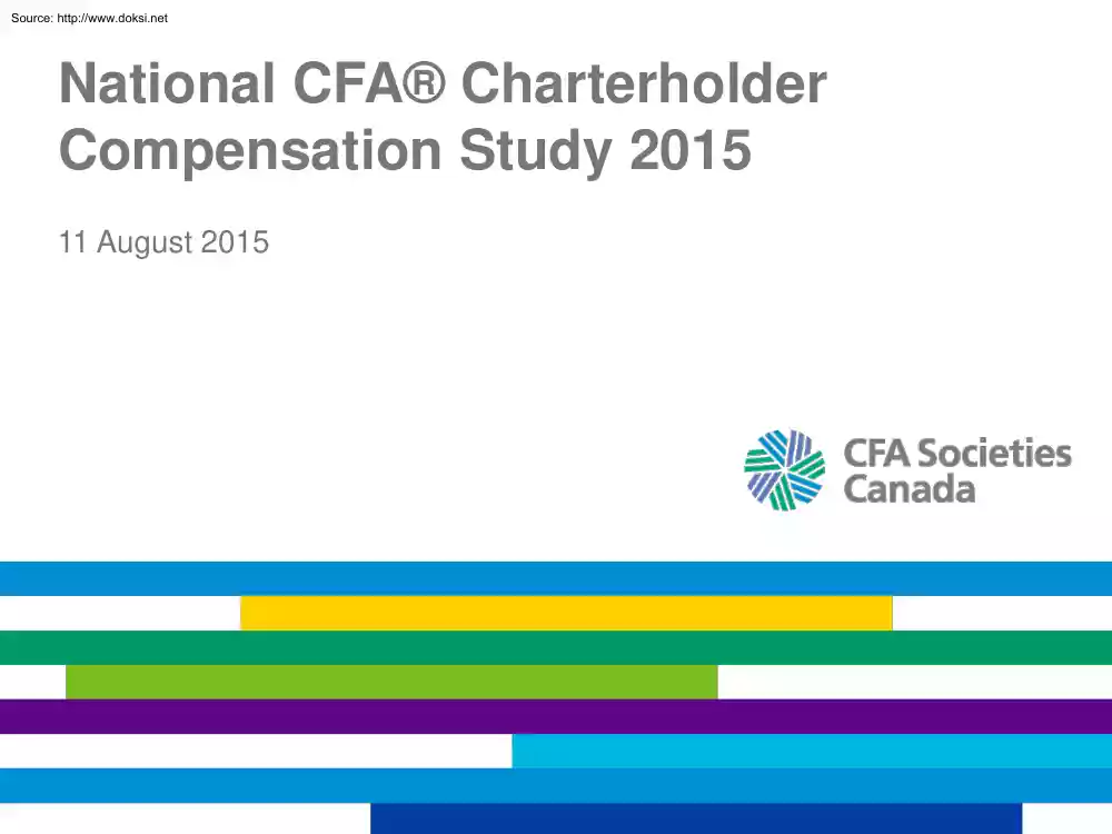 National CFA Charterholder Compensation Study