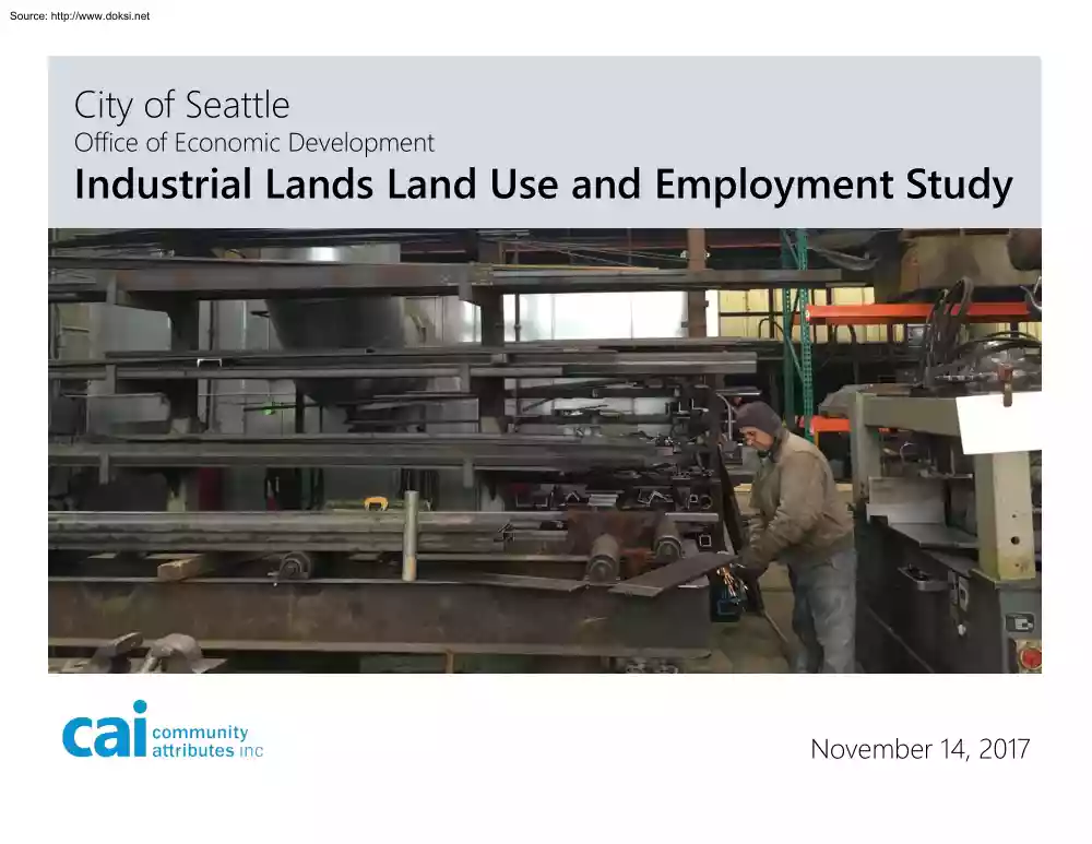 Industrial Lands Land Use and Employment Study