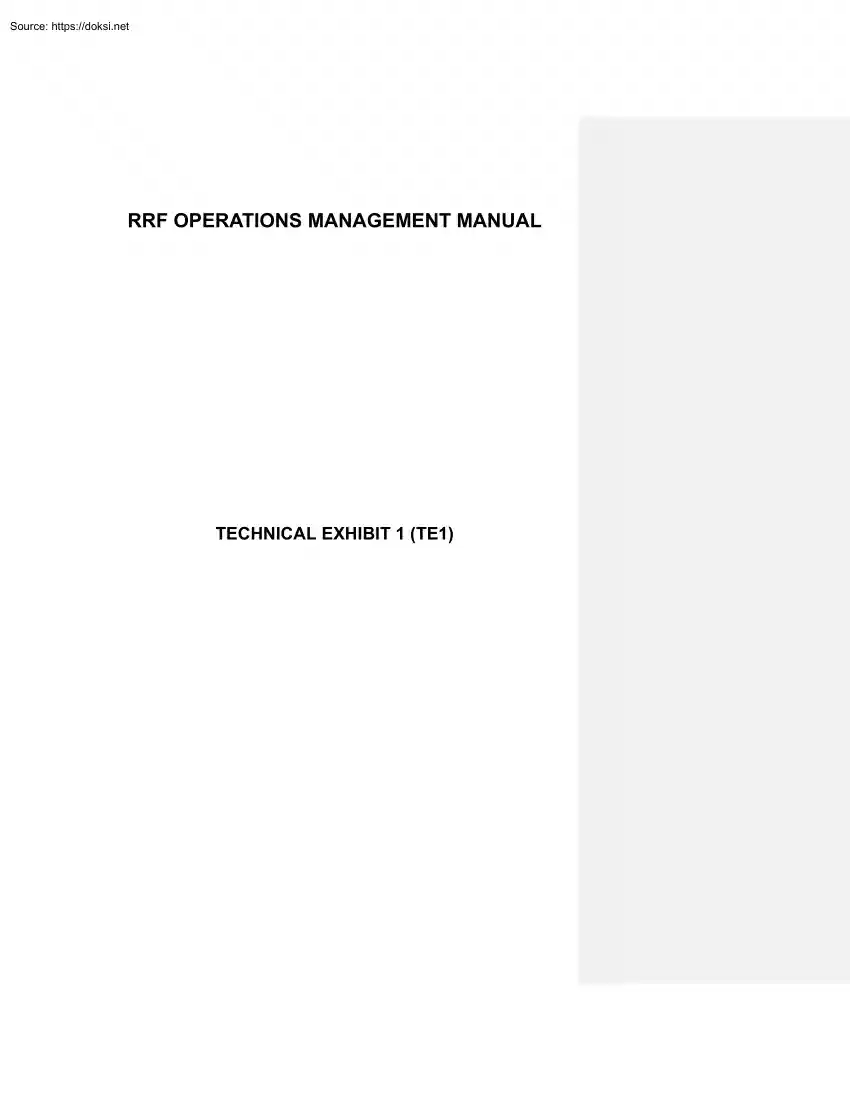RRF Operations Management Manual