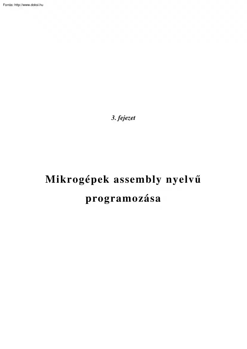 Mikrogépek assembly nyelvű programozása