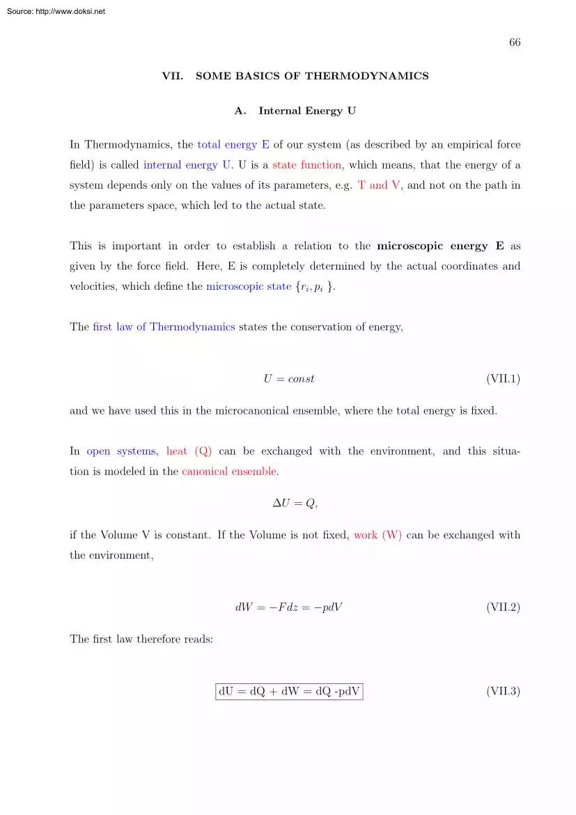 Some Basics of Thermodynamics