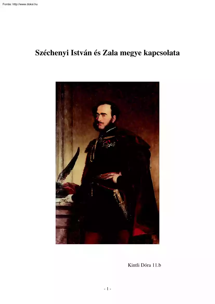 Kintli Dóra - Széchenyi István és Zala megye kapcsolata