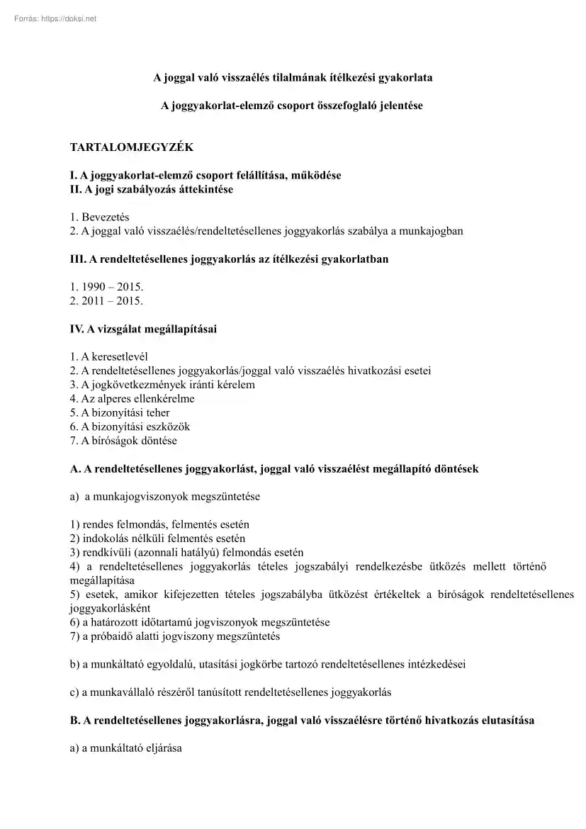 A joggal való visszaélés tilalmának ítélkezési gyakorlata