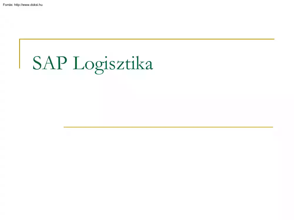 SAP Logisztika