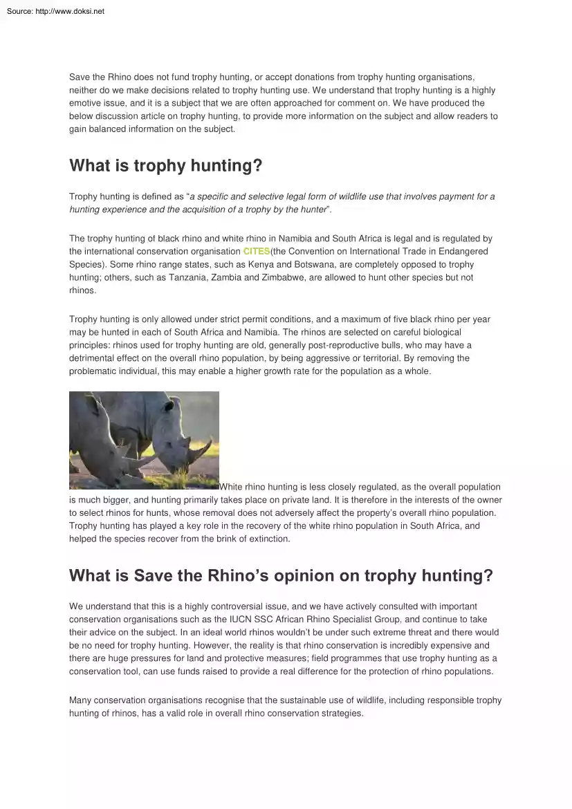 What is Trophy Hunting