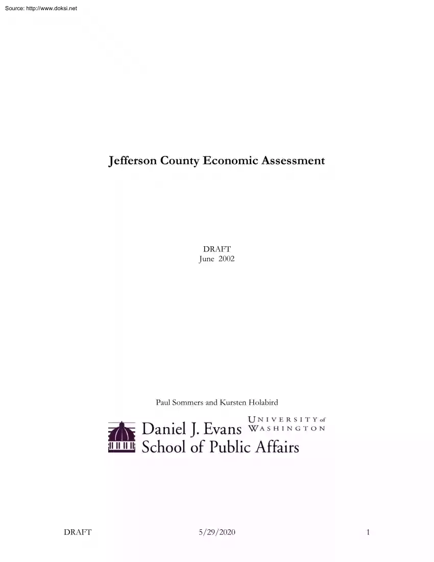 Sommers-Holabird - Jefferson County Economic Assessment