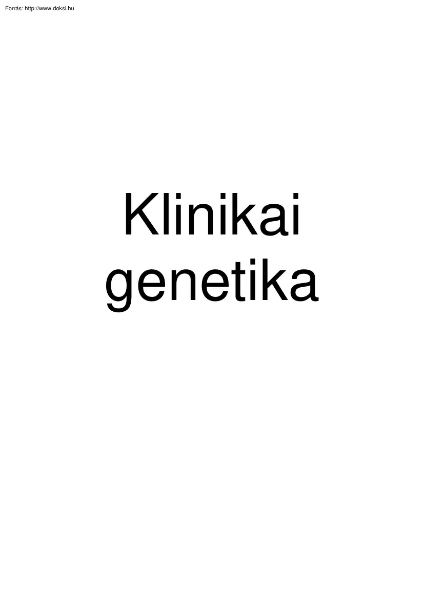Klinikai Genetika