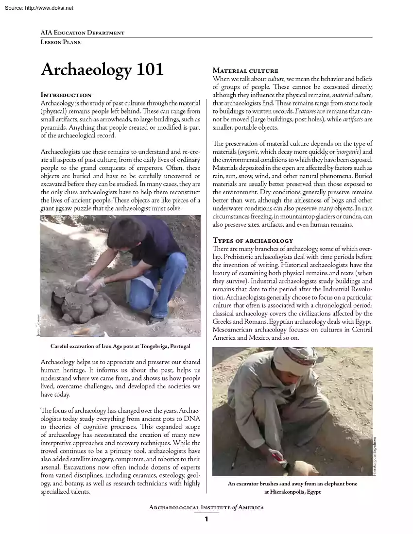 Archaeology 101